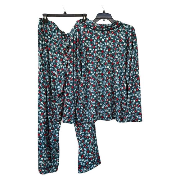 NWT State Of Day Women’s Green Floral 2 Piece Pajama Set Modal Soft Size XL - Picture 2 of 4